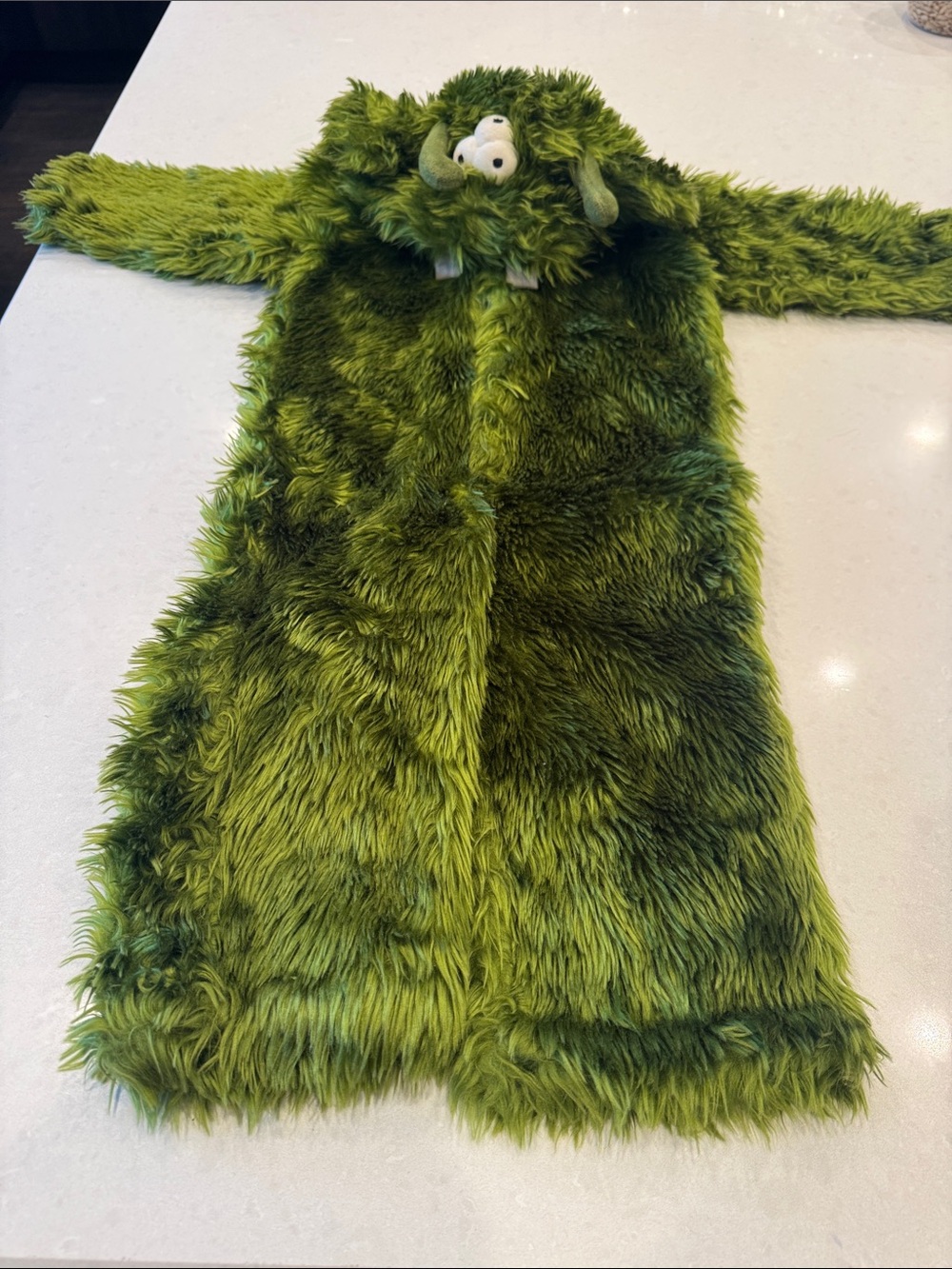 Old Navy Green Fuzzy Monster Hooded Costume Robe